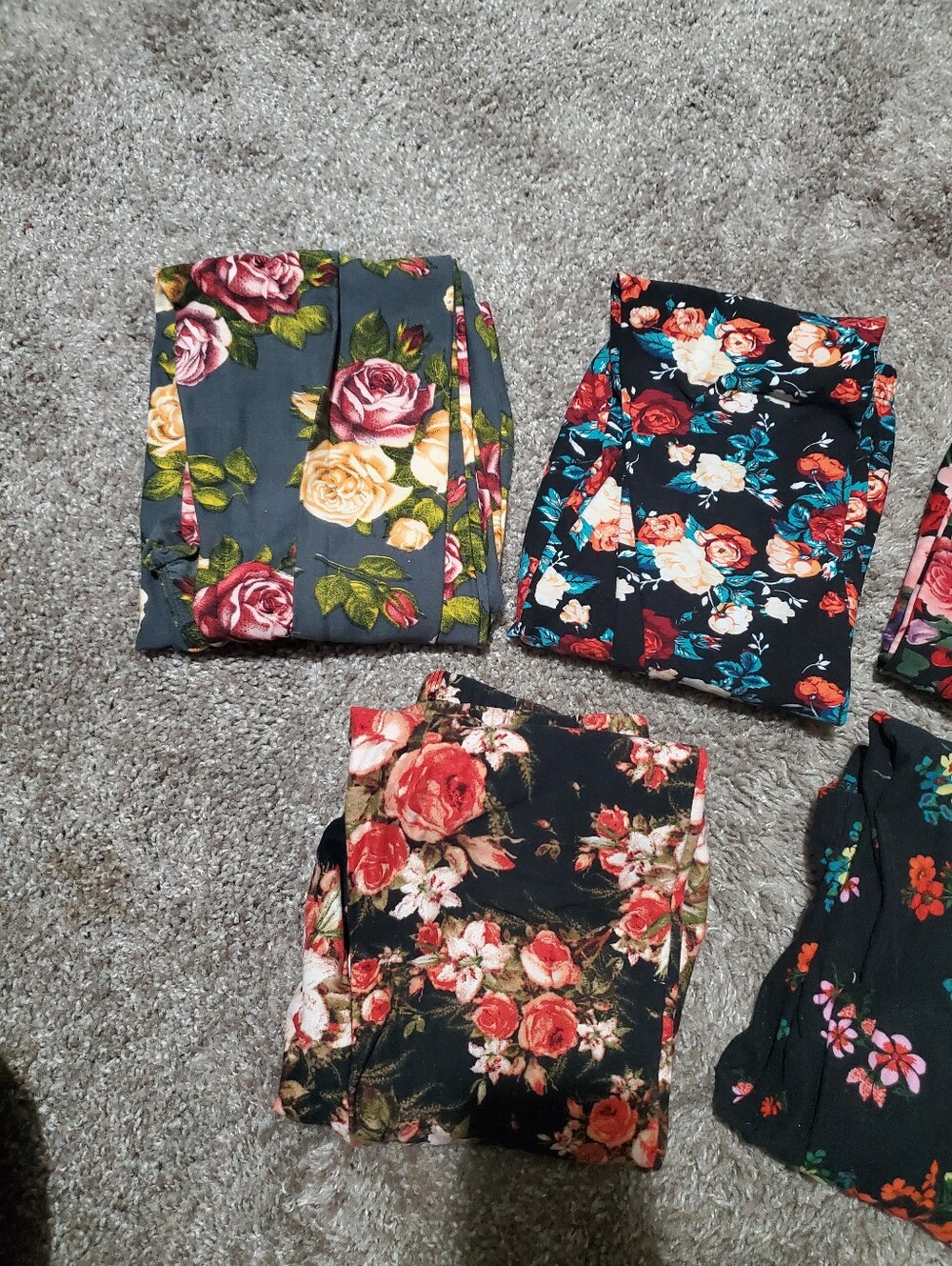 Infinity Raine Women's Floral Leggings Bundle Of 5 Leggings Buttery Soft - Picture 5 of 7